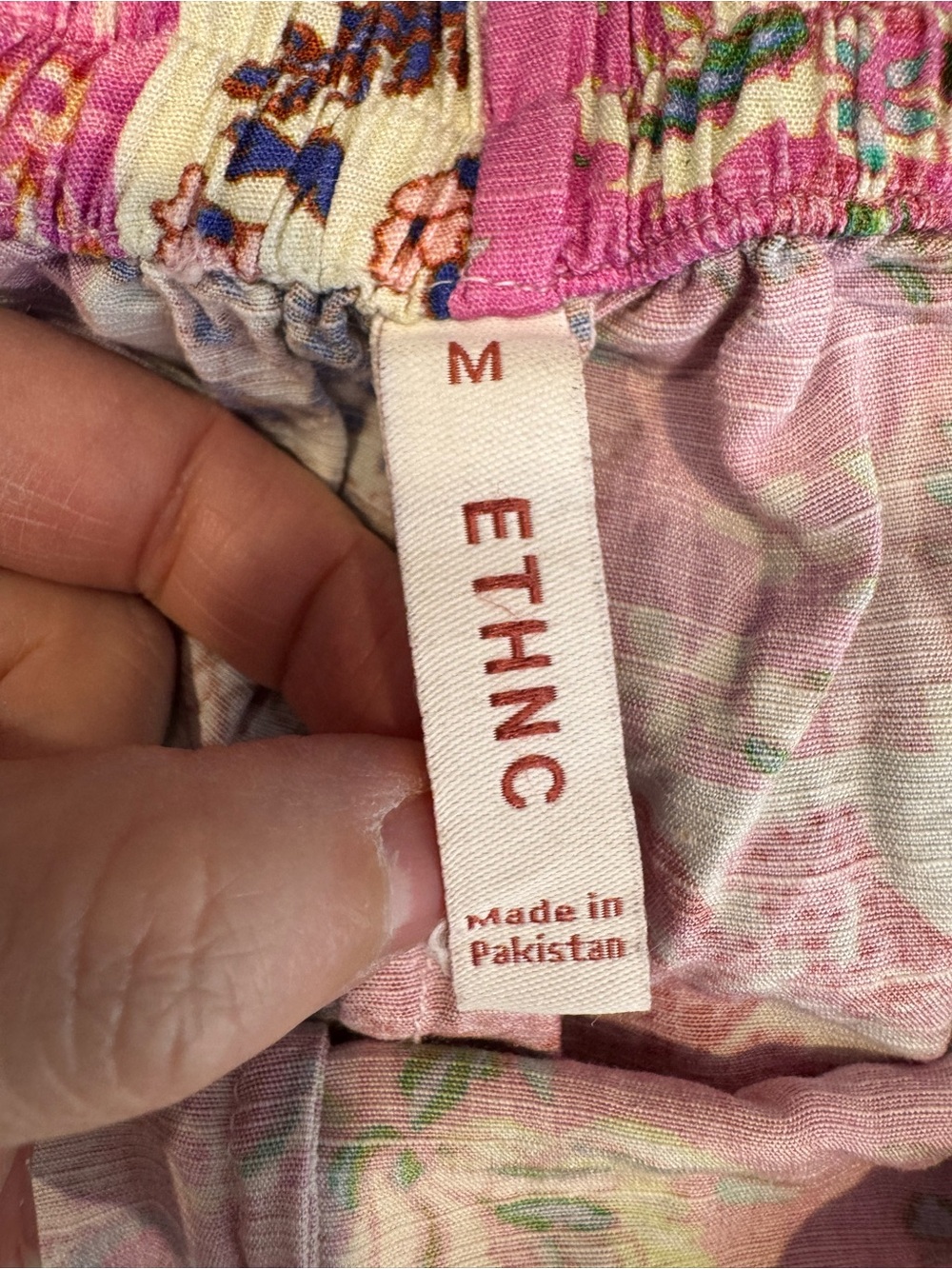 Colorful Pink Paisley boho patchwork Harem Pants size medium - Picture 7 of 9